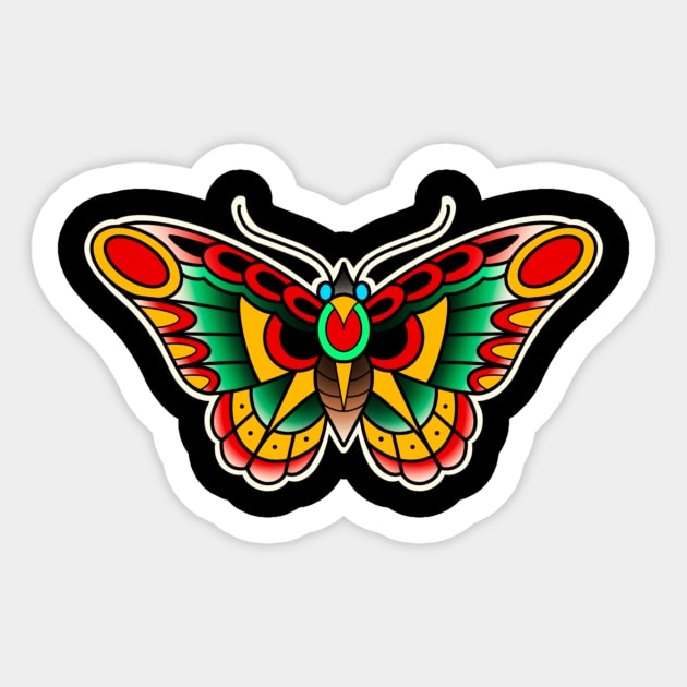 Traditional Butterfly Sticker by Tattoos By A.G.